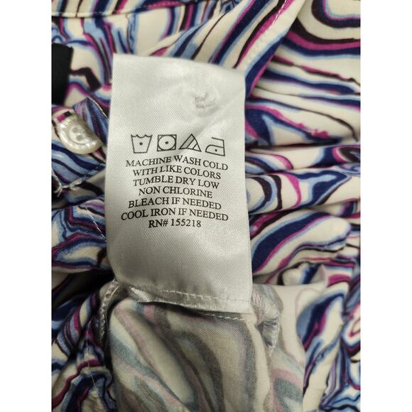 WildFang The Empower Short Sleeve Button Up Shirt Unisex Large Swirl Print - Picture 6 of 7